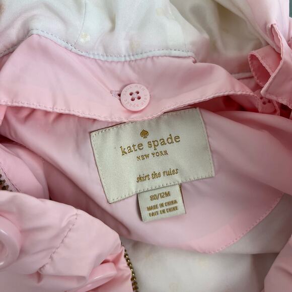 Kate Spade Bow Neck Puffer Jacket Satin Slipper 12 Months - Picture 7 of 9
